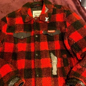 CUSTOM LOUIS VUTTON X LEVI FLANEL JACKET L